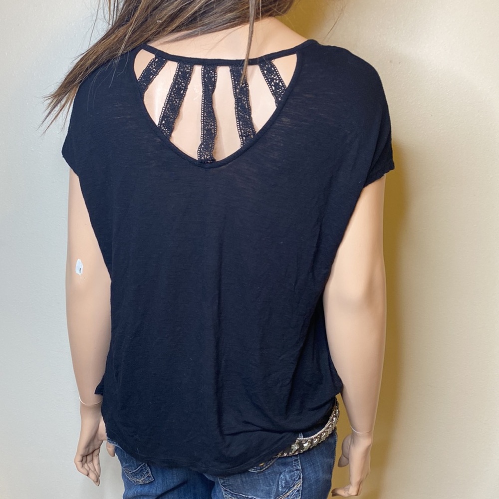 Lane Bryant Black Lace Back Top 18/20 - Picture 4 of 7